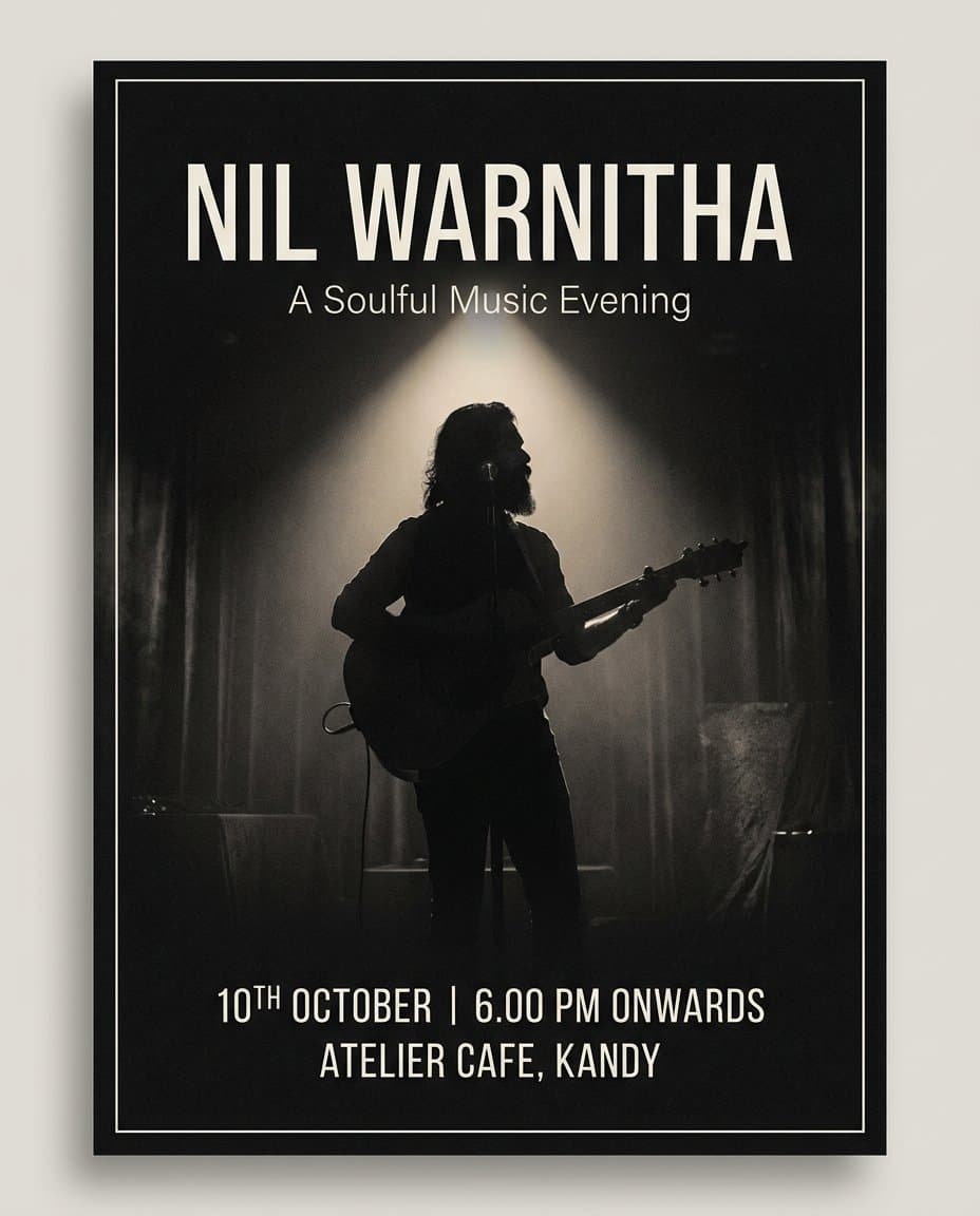 Nil Warnitha — A Soulful Music Evening with Isuru Meneripitiya — event flyer